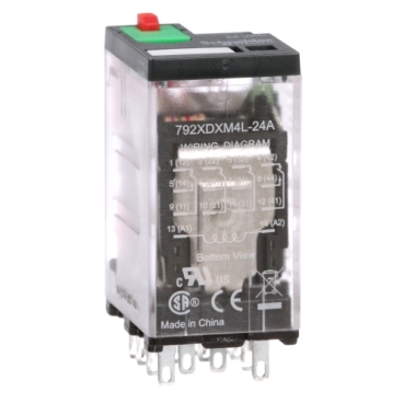 Relè Schneider Electric RXM4AB1B7 - 4PDT, 24VAC, 6A - Relè Miniaturizzato Per Impianti Elettrici