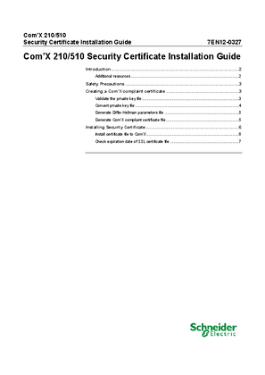Com’X 210/510 Security Certificate Installation Guide