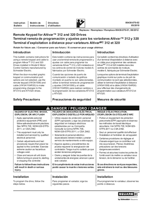 Remote Keypad for Altivar 312 and 320 Drives Installation Instructions