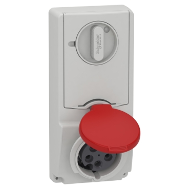 MUREVA PK (Unika) Panelre szerelhető, reteszelhető aljzat, 3P+N+F, 6h, 16A, 415V, IP44, olvadóbiztosítós 82136