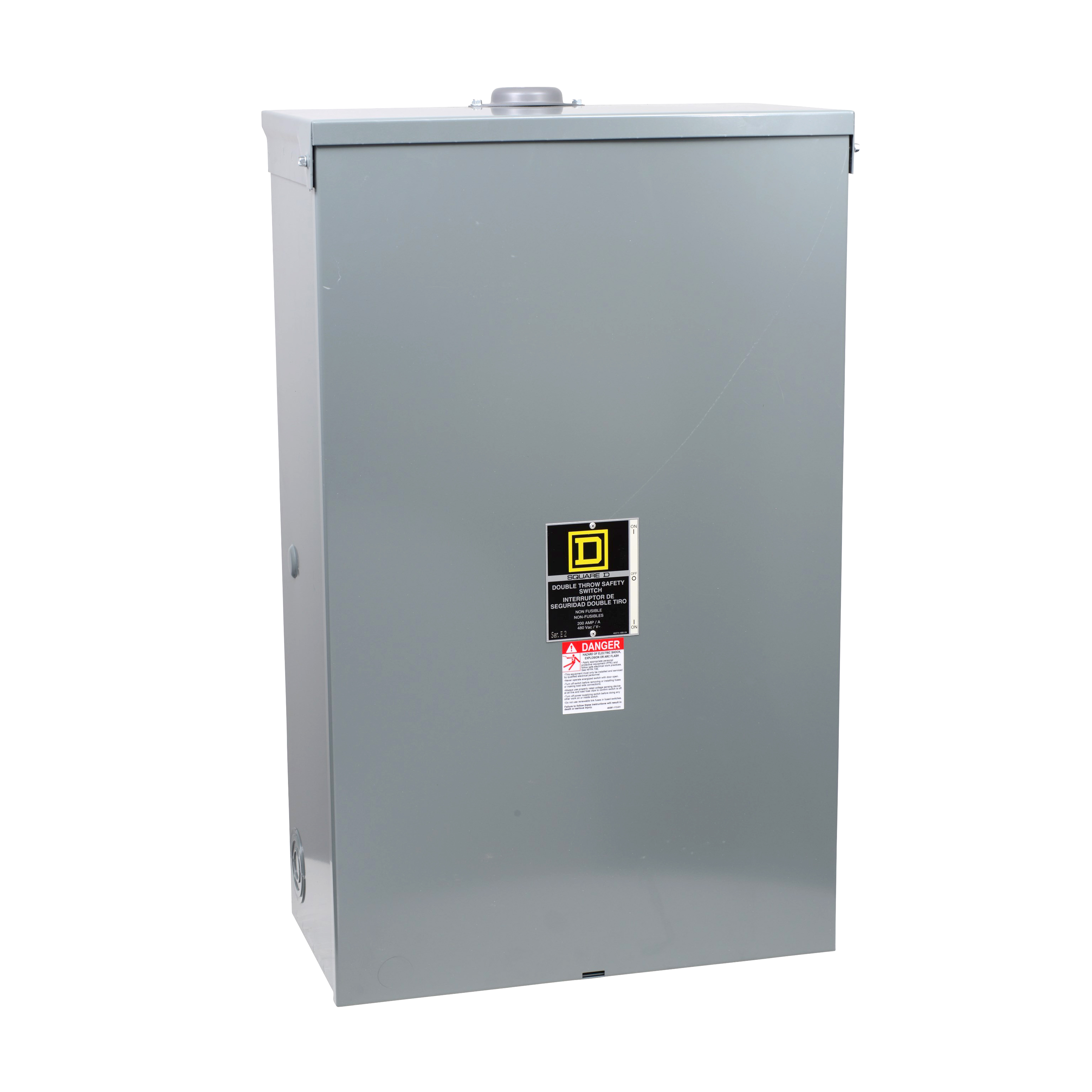 Safety switch, double throw, non fusible, 200A, 600V, 3 pole, 15hp, NEMA 1