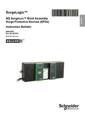 Surgelogic™ NQ SurgeLoc™ Brick Assembly Surge Protective Devices (SPDs) 