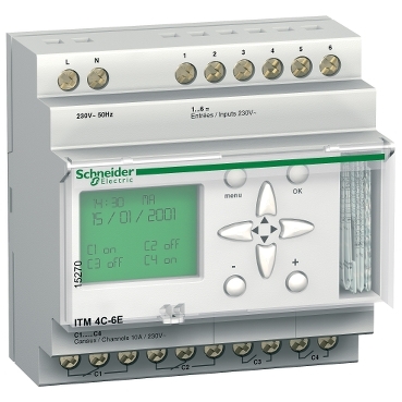 ITM Schneider Electric The ITM multifunctional time switch is used to control several utilities separately (up to 4 channels)