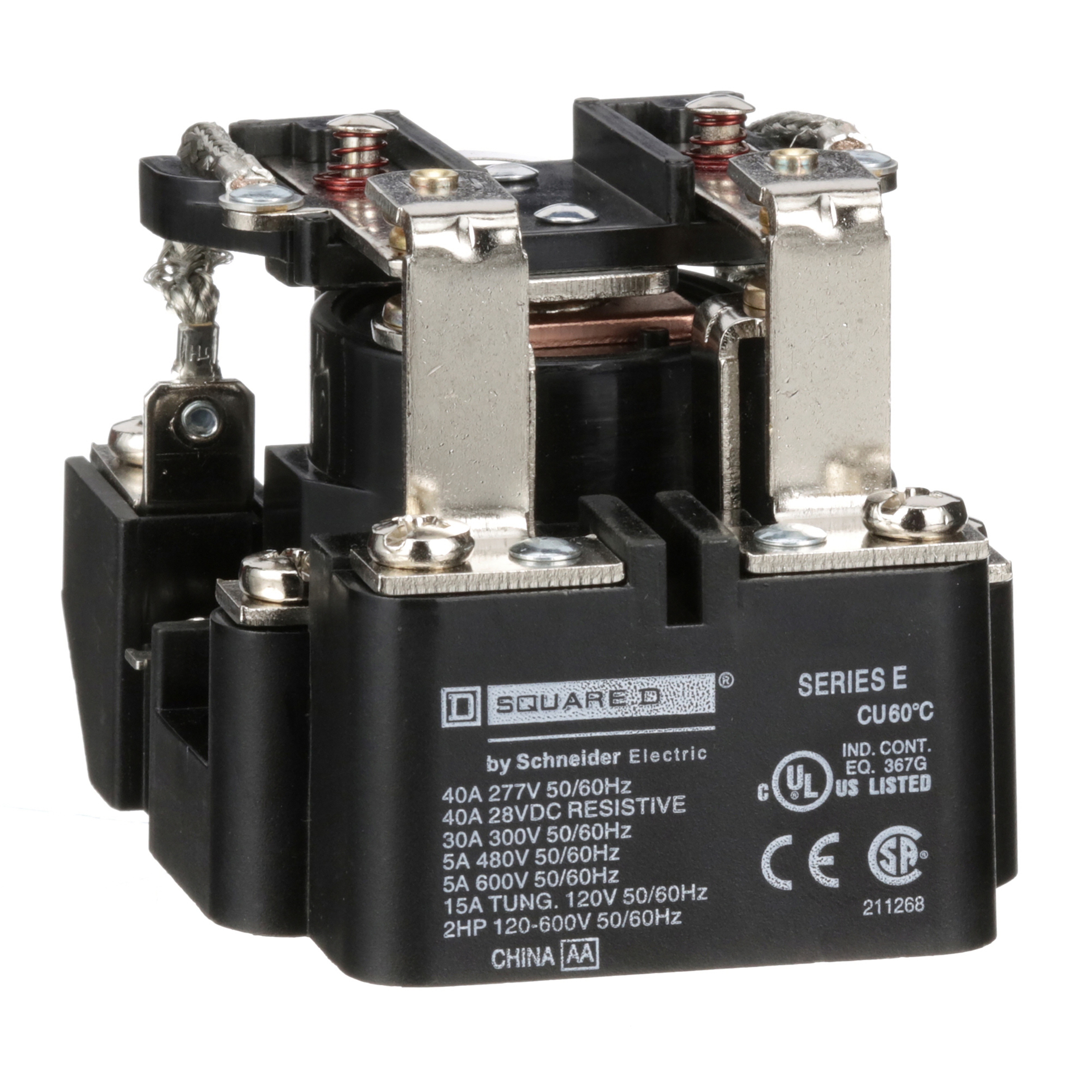 Power Relay, Type C, 1.5HP, 30A resistive at 300VAC, DPDT, 2 normally open and 2 normally closed contact, 120VAC coil
