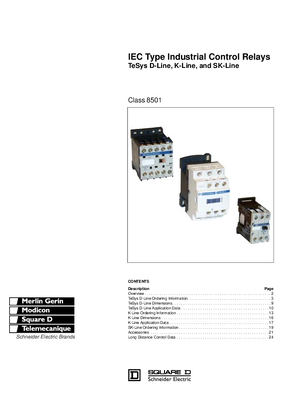 TeSys Type D-, K-, and SK Industrial Control Relays Catalog