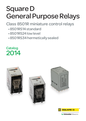 Square D 8501R Miniature Control Relays Catalog