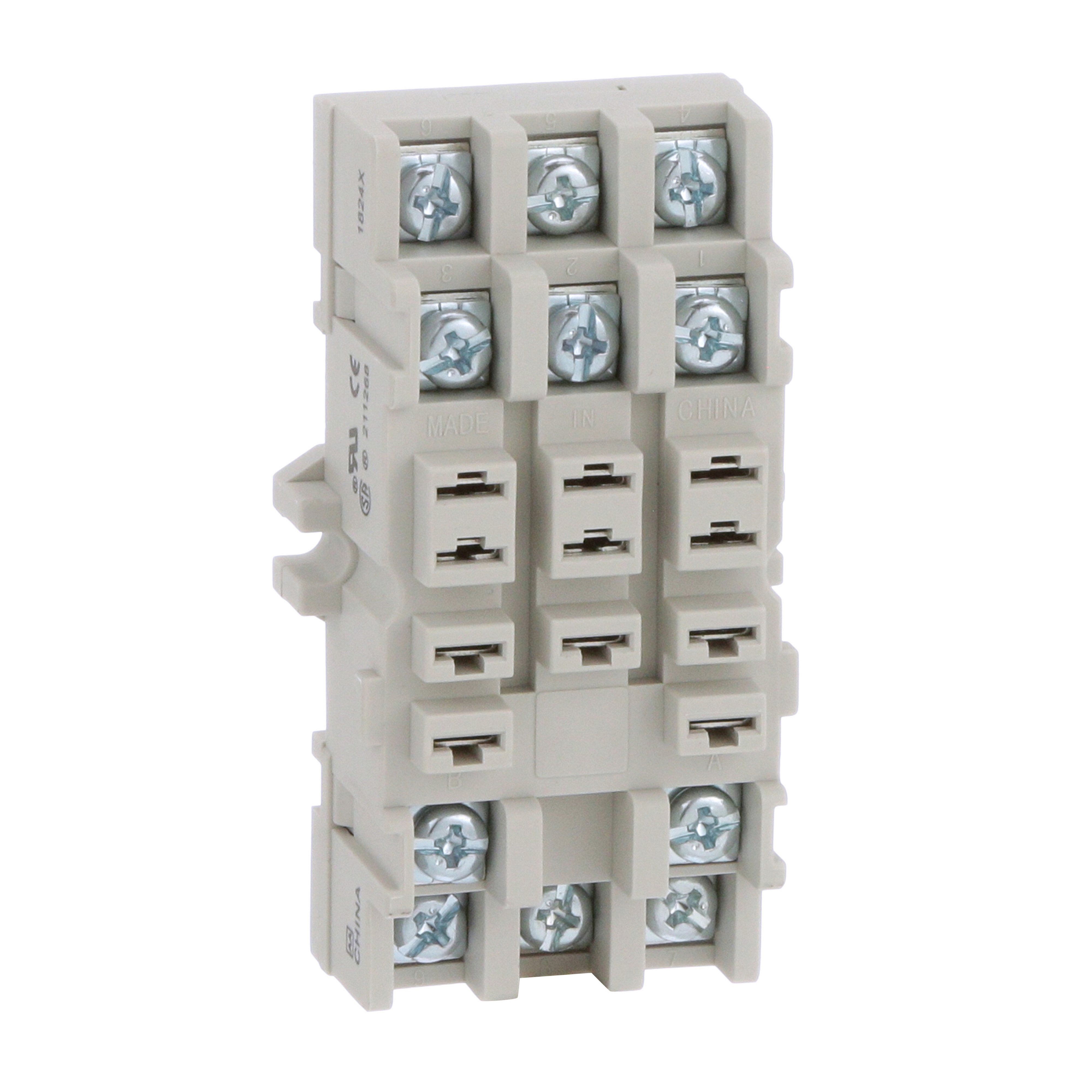 Plug in relay, Type N, relay socket, 11 blade, double tier, for 8510KU relays, bulk packaged