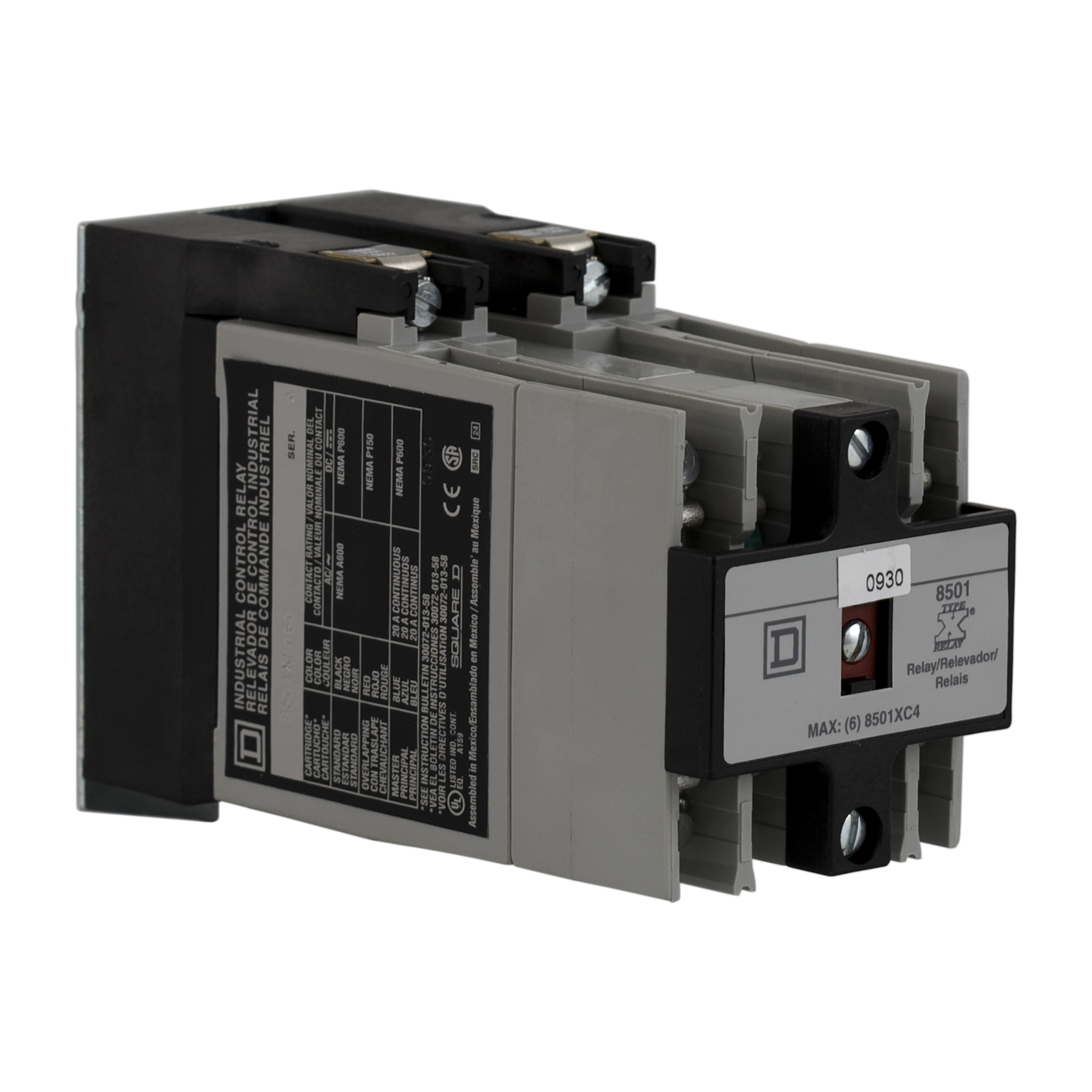 NEMA Control Relay, Type X, mounting track, for 8 8501 X relays