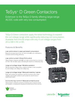TeSys™ D Green Contactors Handout