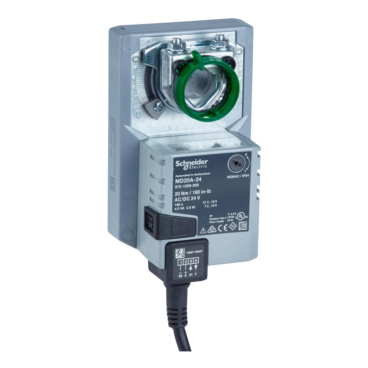 Zsalumozgató 20Nm 150s 24VAC forgó modulációs 0-10V IP54 MD20A-24 Schneider