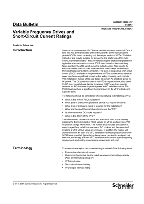 Variable Frequency Drives and Short-Circuit Current Ratings