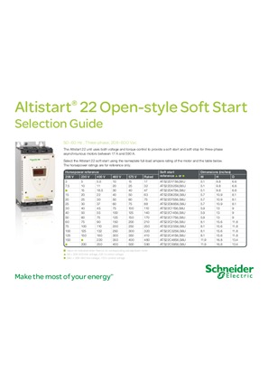 Altistart 22 Open Style Soft Start Selection Guide - Handout
