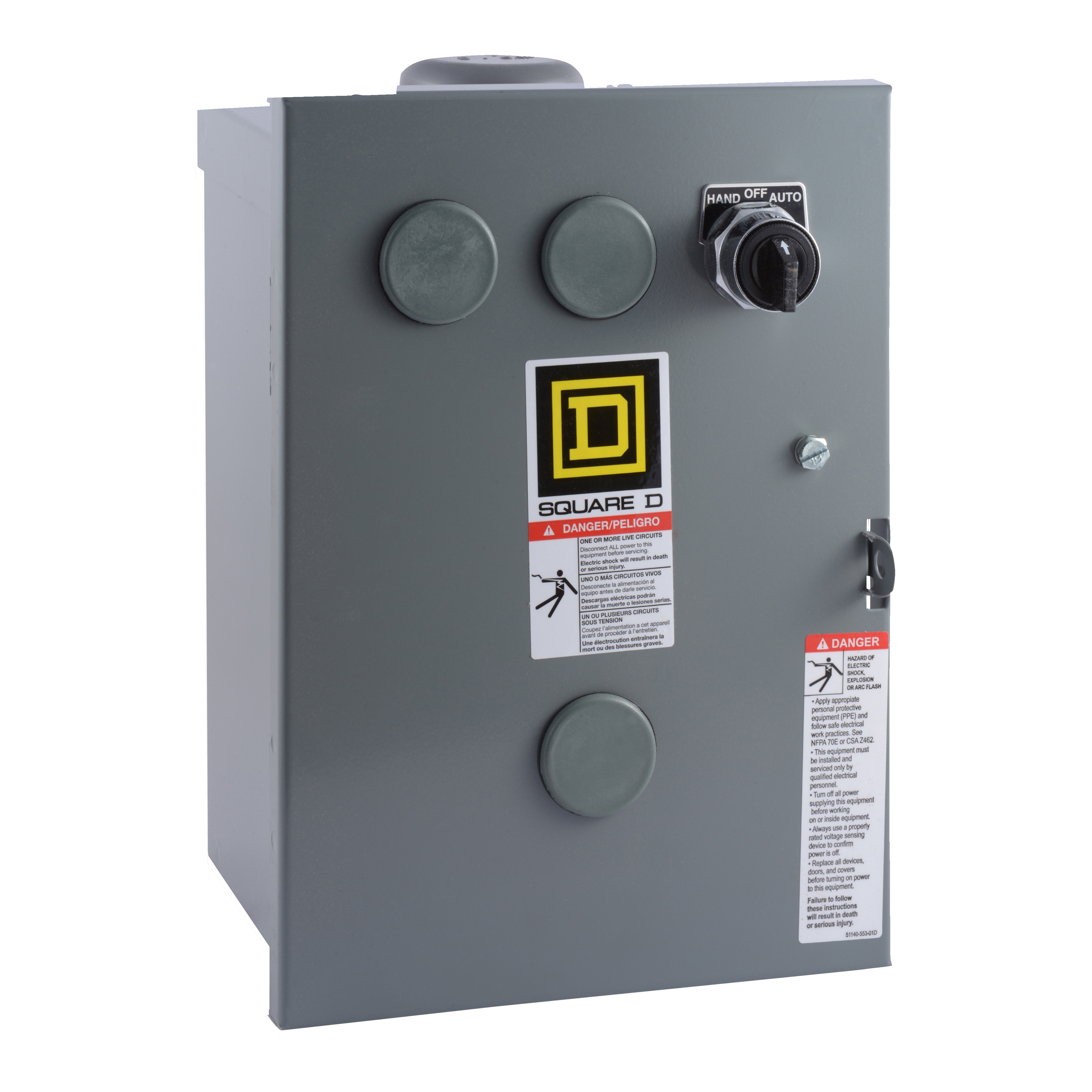 Contactor, Type S, multipole lighting, electrically held, 30A, 2 pole, 110/120 VAC 50/60 Hz coil, NEMA 3R, +options