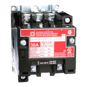 120VAC Electrically Held Lighting Contactor 12P 30A