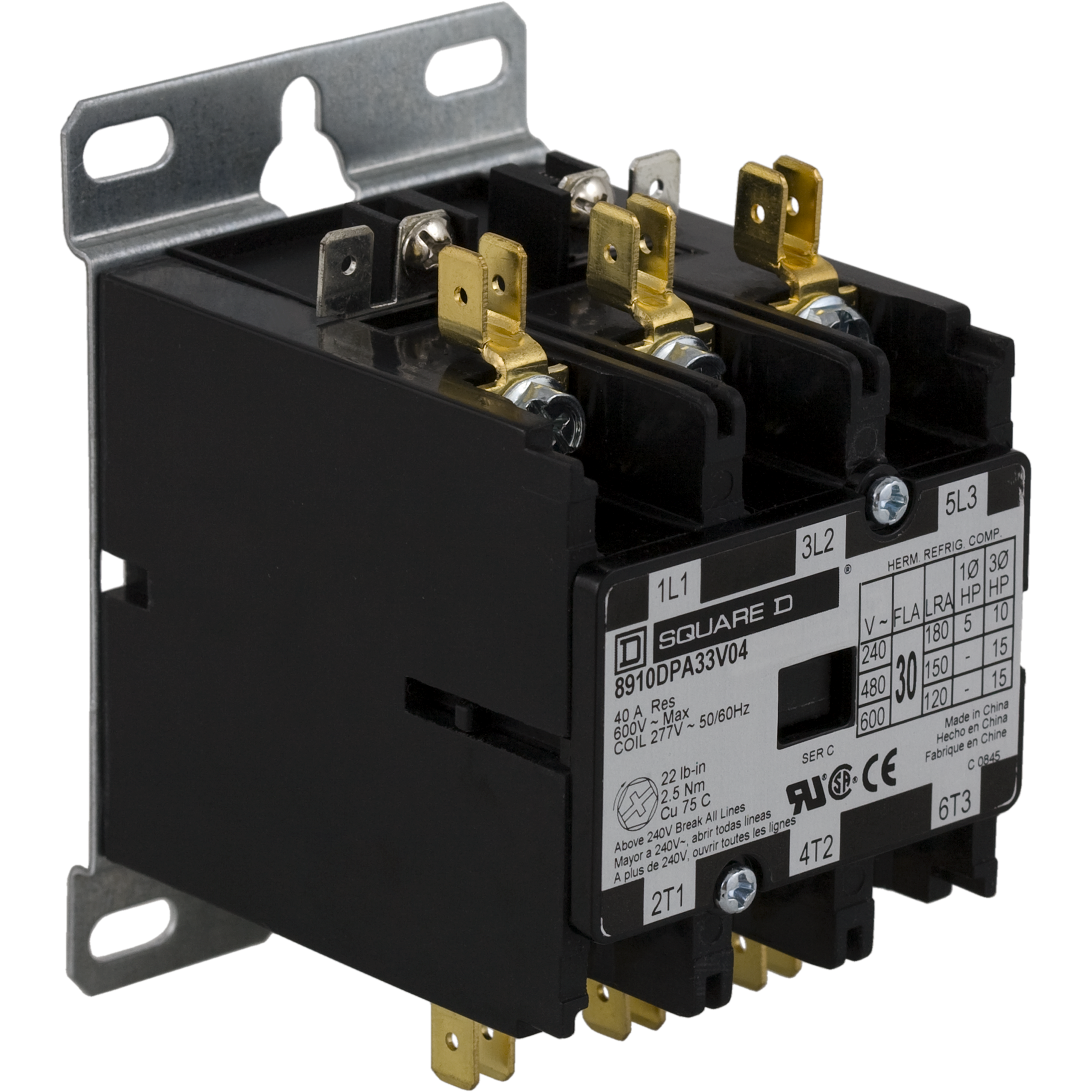 Product image for SQD 8910DPA33V14Y239 CONTACTOR 600V