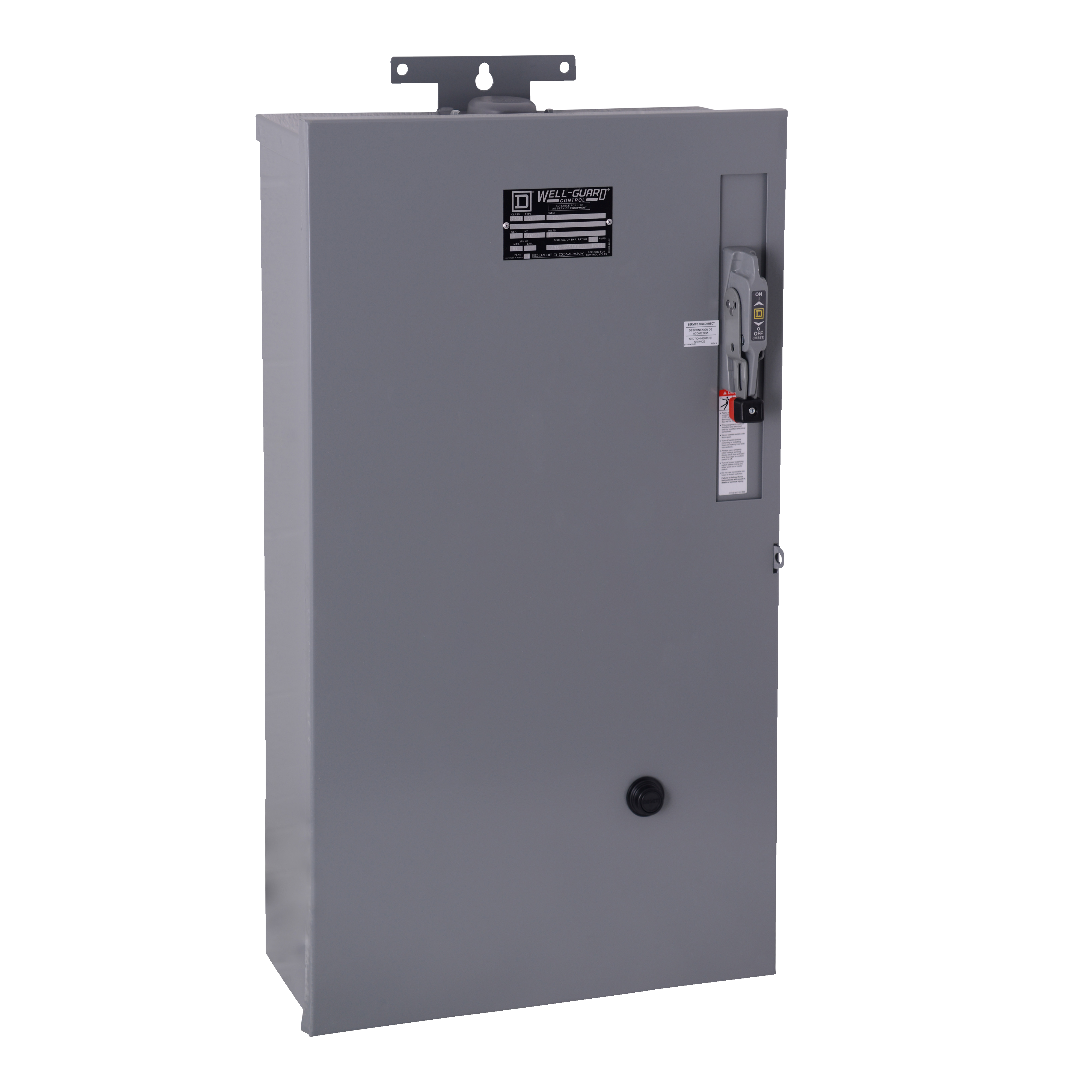 Pump Panel, NEMA Type S, Well Guard, oil field, Size 2, 45A, 25 HP, 60A fusible disconnect, melting alloy overload, 110/120 VAC 50/60 Hz coil, NEMA 3R
