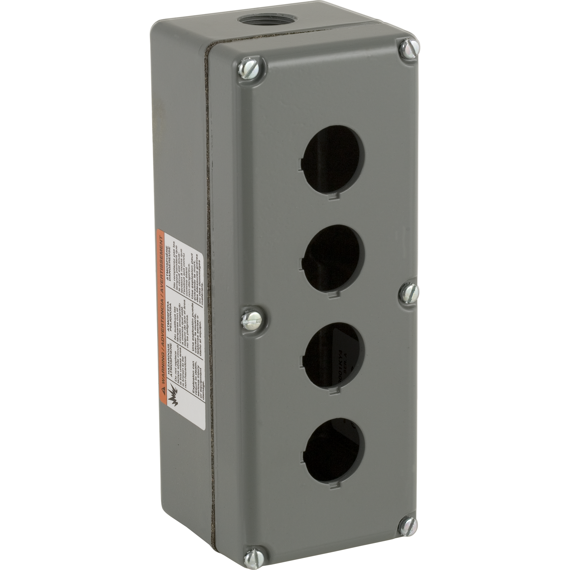 Empty enclosure control station, Harmony 9001K, Harmony 9001SK, aluminium, 4 cut outs, 30mm