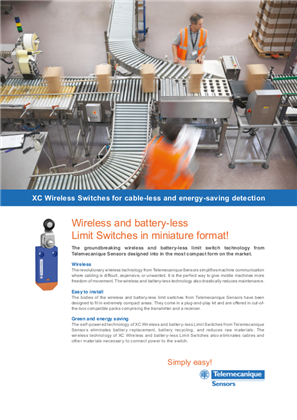 XC Wireless Switches for cable-less and energy-saving detection