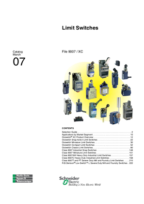 Osiswitch and 9007 Limit Switches General Catalog | Telemecanique Sensors