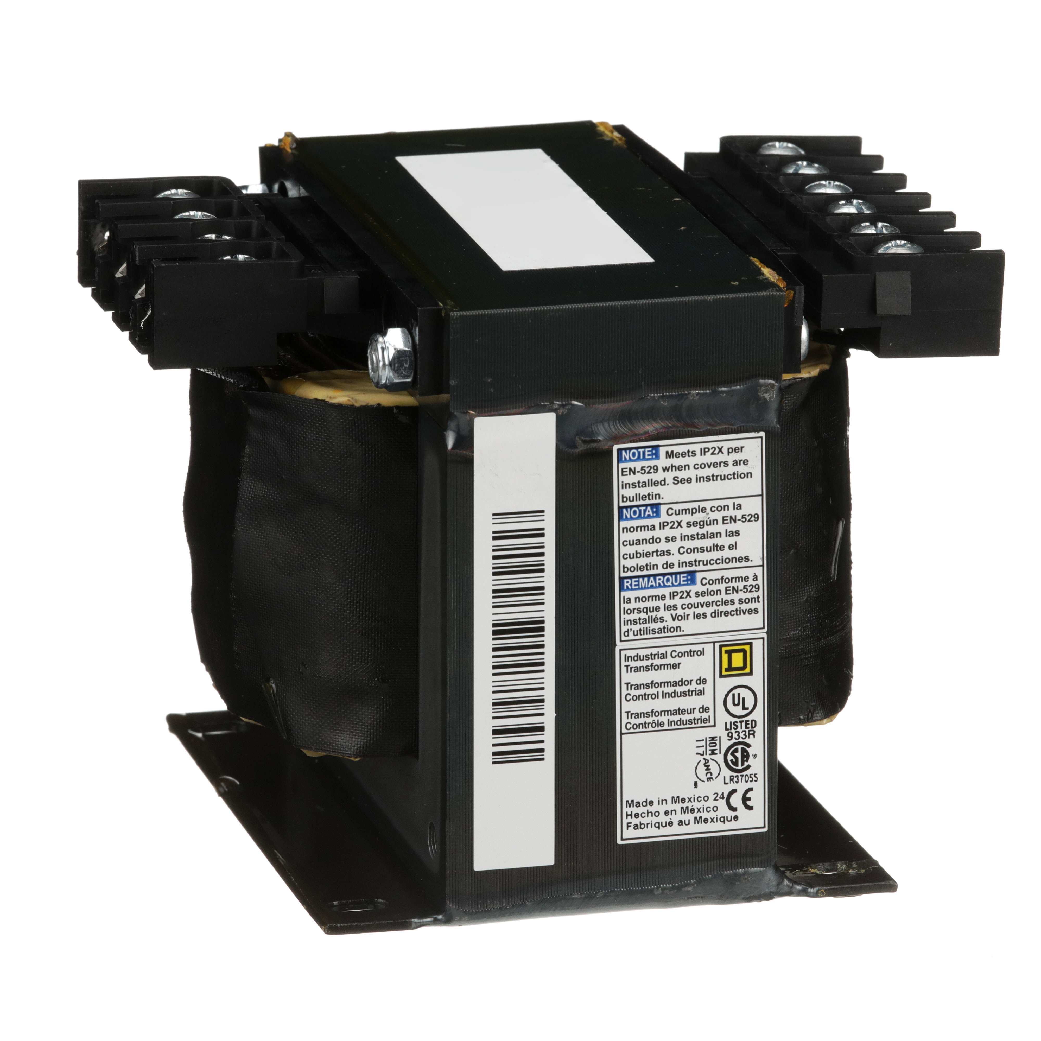 Industrial control transformer, Type T, 1 phase, 300VA, 208/240/277/380/480V primary, 24V secondary, 50/60Hz