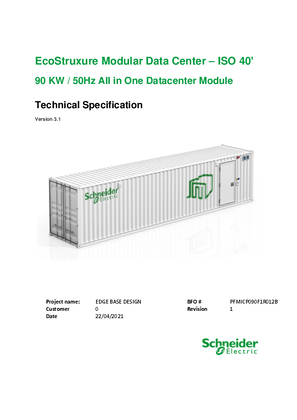 90KW All-In-One 12 Rack Overhead DX 400V, Technical Specifications