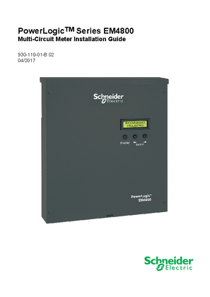 PowerLogicTM Series EM4800 Multi-Circuit Meters Installation Guide