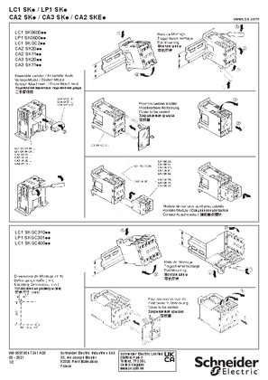 TeSys SK - LC1/LP1SK - CA2/CA3SK Mini contactors and auxiliary contactors - Instruction sheet