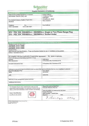 Lighting, 976 and 576, Declaration of Conformity