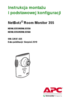 NetBotz 355 Installation and Quick Configuration Manual