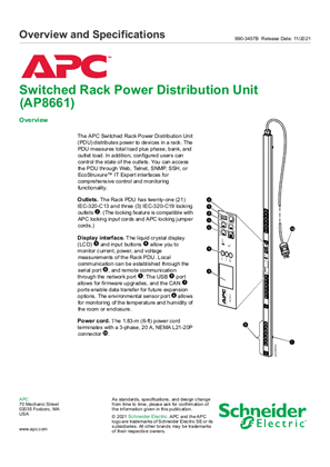 Switched Rack PDU (AP8661) Overview and Specifications
