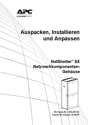NetShelter SX Netzwerkgehäuse – Auspacken, Installieren und Anpassen (Handbuch)