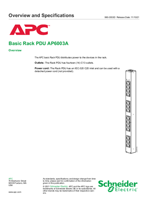 Basic Rack PDU AP6003A Présentation