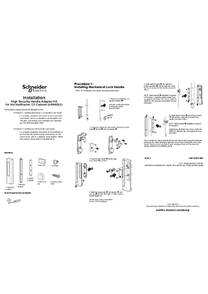 Installation Sheet NetShelter CX High Security Handle Adaptor Kit AR4602