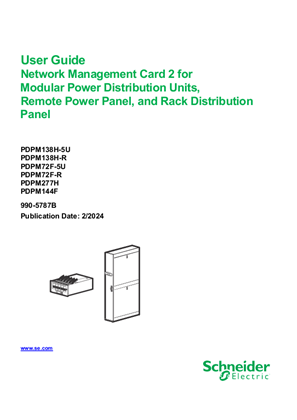 Network Management Card 2 for Modular Power Distribution Units, Remote Power Panel, and Rack Distribution Panel
