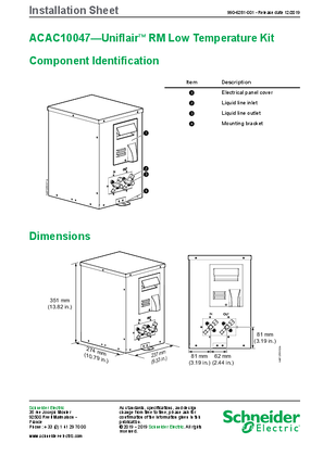 ACAC10047—UniflairRM Low Temperature Kit Installation Sheet