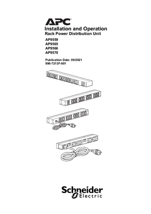 Basic Rack PDU AP9559,AP9565, AP9566, AP9570 Installation Manual