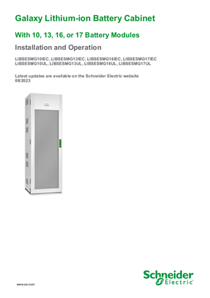 Galaxy Lithium-ion Battery Cabinet Installation and Operation Manual