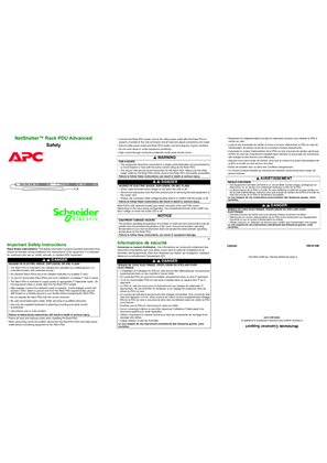 NetShelter Rack PDU Advanced Safety Sheet