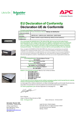 EASY MDC POWER PANEL EU DECLARATION OF CONFORMITY