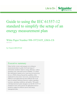 Guide to using the IEC 61557-12 standard to simplify the setup of an energy measurement plan