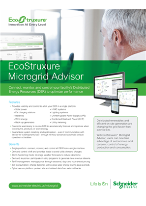 EcoStruxure Microgrid Advisor Software Platform Handout