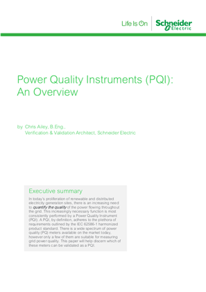 Power Quality Instruments (PQI): An Overview