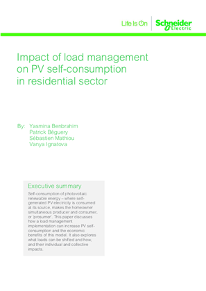 Impact of load management on PV self-consumption in the residential sector