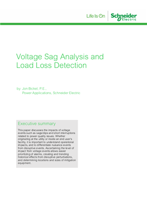 Voltage Sag Analysis and Load Loss Detection