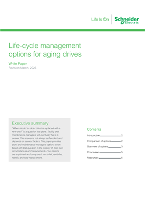 Life-cycle management options for aging drives