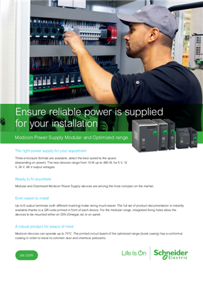 Ensure reliable power is supplied for your installation