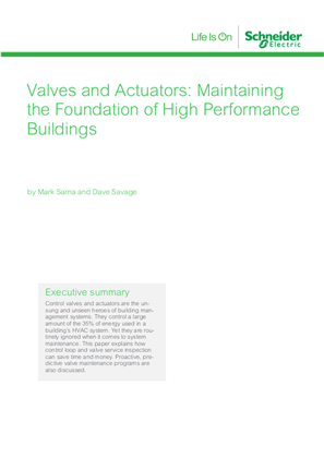 Valves and Actuators: Maintaining the Foundation of High Performance Buildings