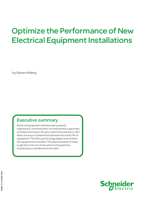 Optimize the Performance of New Electrical Equipment Installations