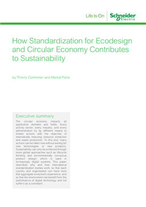 How Standardization for Ecodesign and Circular Economy Contributes to Sustainability
