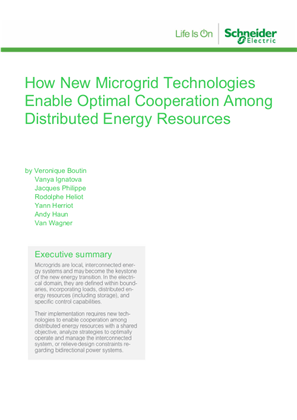 How New Microgrid Technologies Enable Optimal Cooperation Among Distributed Energy Resources